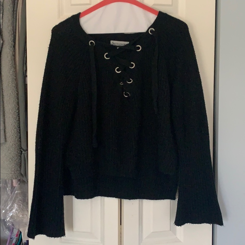 black sweater